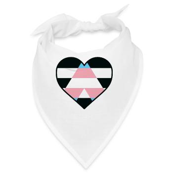 LGBT -Herz - LGBTQIA Trans -Verbündeten - Bandana - Weiß - Vorne
