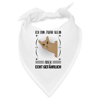 Katze Klein Aber Gefährlich Cooler Spruch Geschenk - Bandana - Weiß - Vorne