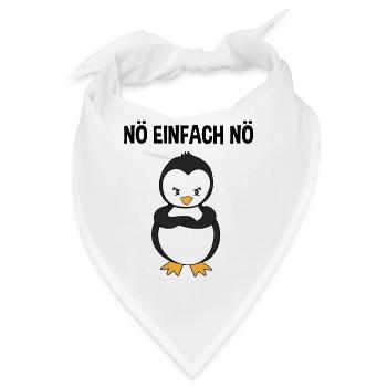 Pinguin Nö Einfach Nö Lustiger Spruch Geschenk - Bandana - Weiß - Vorne