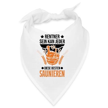 Sauna Rentner Saunieren Opa Saunagänger - Bandana - Weiß - Vorne