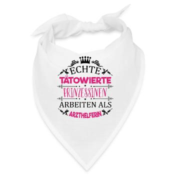 Tätowierte Prinzessin arbeitet als Arzthelferin - Bandana - Weiß - Vorne