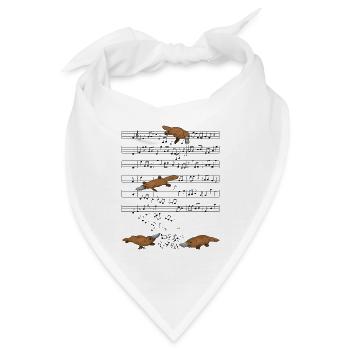 Platypus Schnabeltier Musik Noten Geschenk - Bandana - Weiß - Vorne