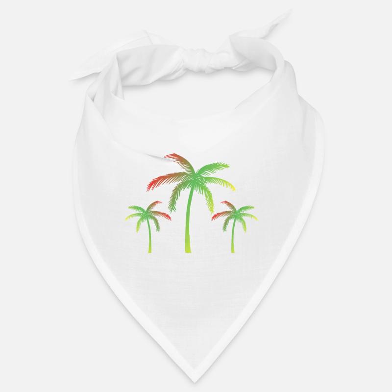 Palmen - Bandana - Weiß
