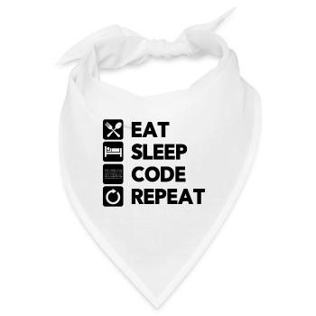 Eat Sleep Code Repeat Coder Programmer Software De - Bandana - Weiß - Vorne