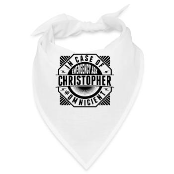 Im Notfall Fragen Sie Christopher - Bandana - Weiß - Vorne