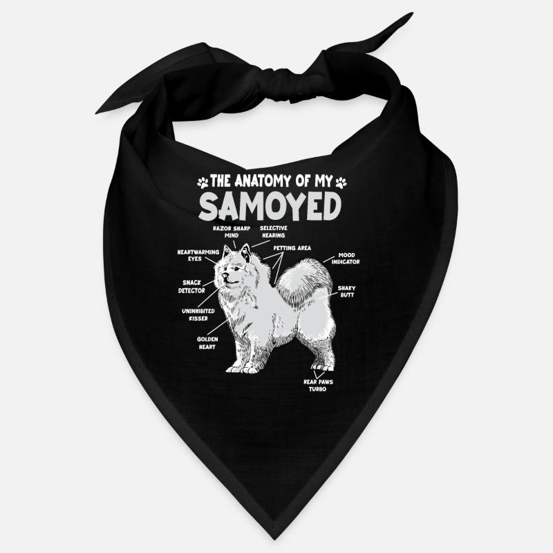 Anatomie Samoyède drôle propriétaire de chien walkinggan Bandana