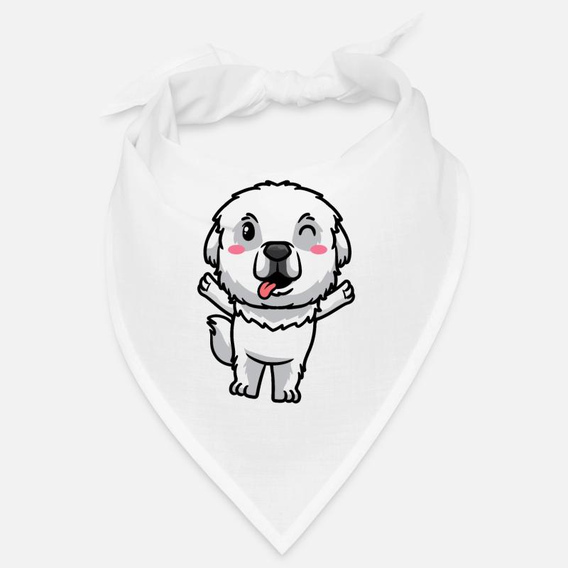 Émoticône de chien de montagne des Pyrénées Bandana