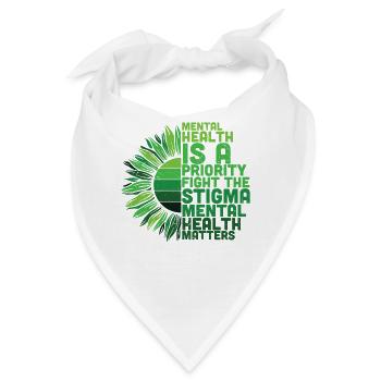 Mental Health Awareness Sonnenblume - Bandana - Weiß - Vorne