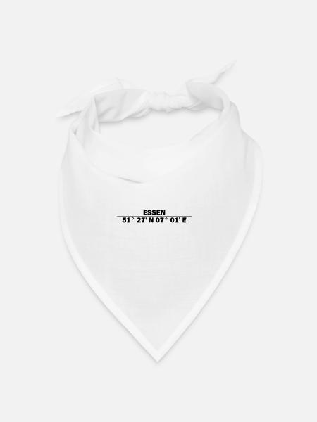 Essen Koordinaten - Bandana - Weiß - Vorne