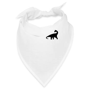 Abzeichen - Niedlicher Dinosaurier Brachiosaurus - Bandana - Weiß - Vorne
