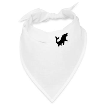 Abzeichen - Niedlicher Dinosaurier Mosasaurus - Bandana - Weiß - Vorne