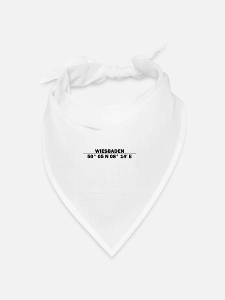 Wiesbaden coordinates - Bandana - white - Front