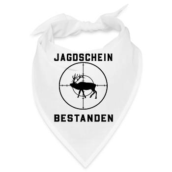 Jagdschein bestanden - Bandana - Weiß - Vorne