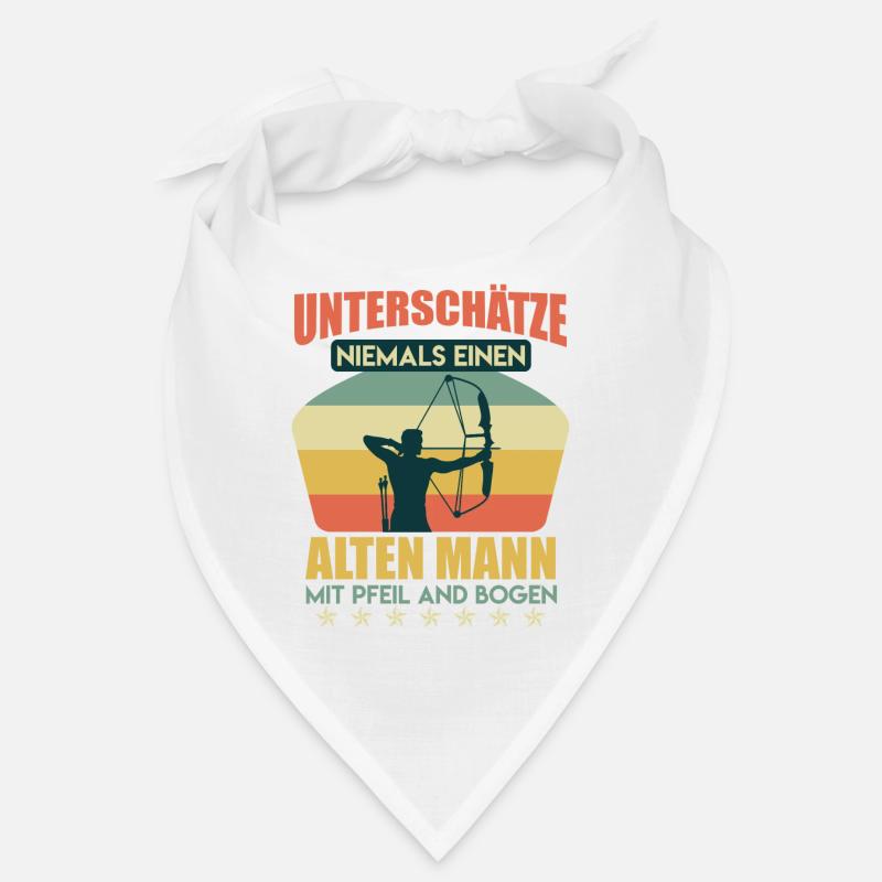 Alter Mann mit Pfeil und Bogen Bogenschütze Bandana