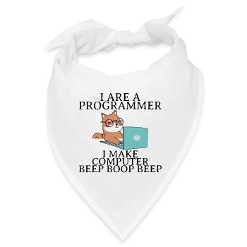 I Are A Programmer I Make Computer Beep Boop Beep4 - Bandana - Weiß - Vorne