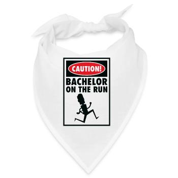 Bachelor Caution Bräutigam Heiraten Hochzeitstag - Bandana - Weiß - Vorne