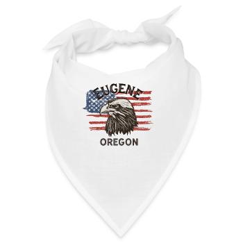 USA Flagge Adler Oregon Vintage Eugene - Bandana - Weiß - Vorne