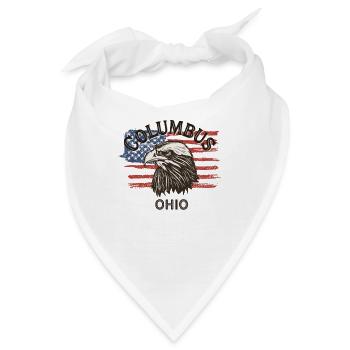 USA Flagge Adler Ohio Vintage Columbus - Bandana - Weiß - Vorne