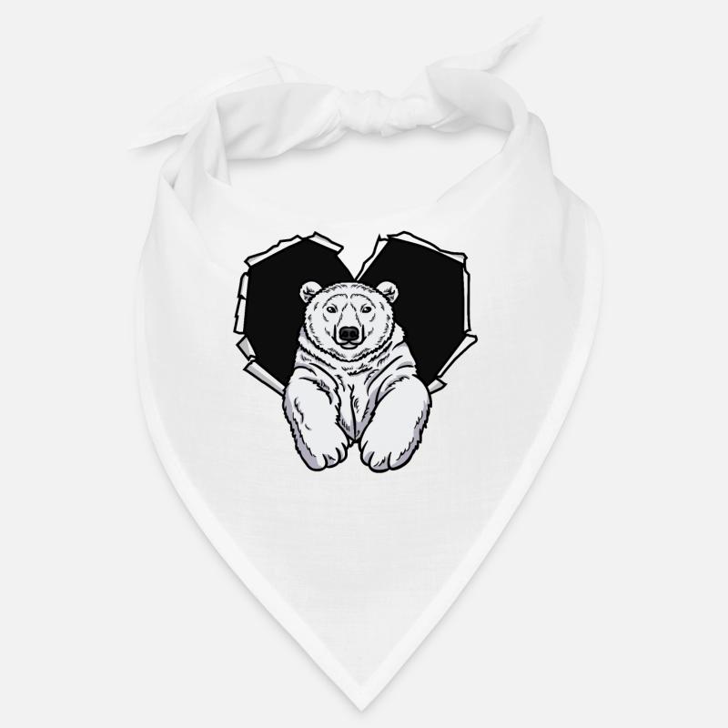 Crack Polar Bear Torn Hole Polar Bear Bandana