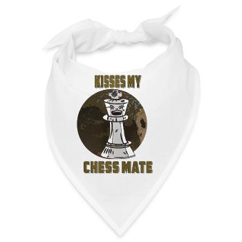 KISS MY CHECKMATE - Bandana - Weiß - Vorne