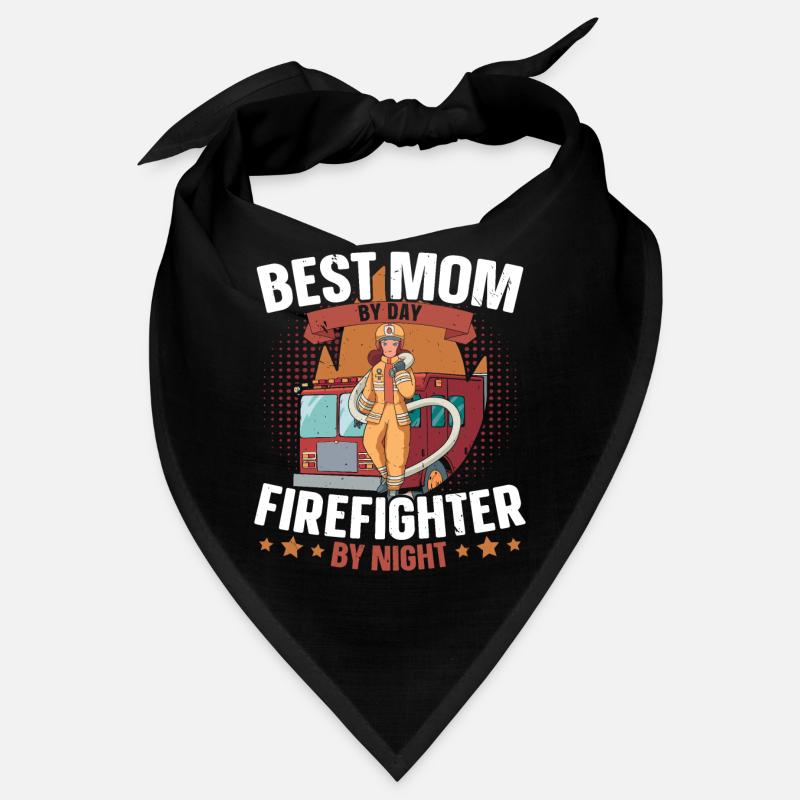 Beste Mutter bei Tag Feuerwehrmann bei Nacht Brand Bandana