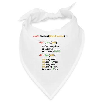 Class Coder Base Human Programming Coder Computer - Bandana - Weiß - Vorne
