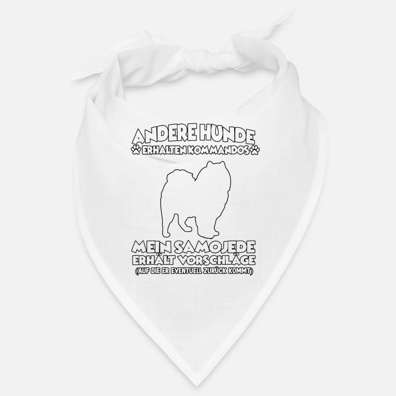 Lustiges Hund Training Motiv Samojede Hundehalter Bandana