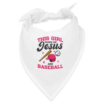 Brennball This Girl Runs On Jesus And Baseball - Bandana - Weiß - Vorne