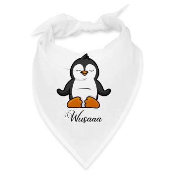 Auszeit Durchatmen Wusaaa Pinguin - Bandana - Weiß - Vorne
