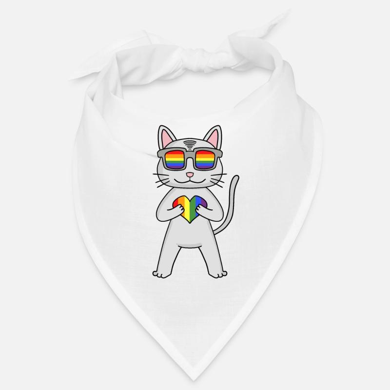 Chat LGBT Devon Rex Rainbow Bandana
