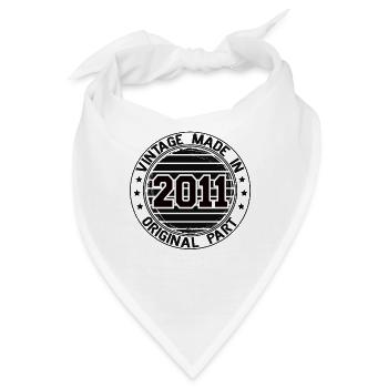 Vintage Made In 2011 Original Part Geburtstag 2011 - Bandana - Weiß - Vorne