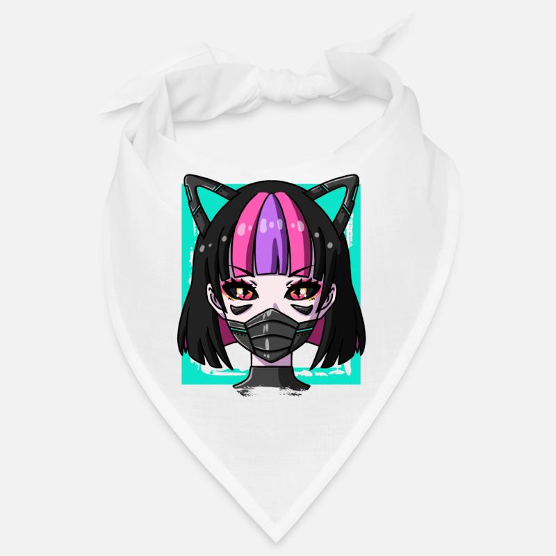 Cyborg Anime Mädchen Neko Mädchen Cyber Punk Cyber Bandana