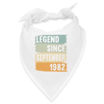 Geboren September 1982 40 Jahre 40er 40.Geburtstag - Bandana - Weiß - Vorne