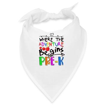 Wo das Abenteuer beginnt pre k - Kinder - Bandana - Weiß - Vorne