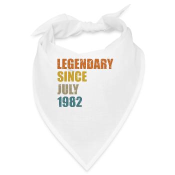 Geboren July 1982 40 Jahre 40er 40.Geburtstag - Bandana - Weiß - Vorne