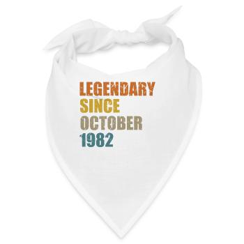 Geboren October 1982 40 Jahre 40er 40.Geburtstag - Bandana - Weiß - Vorne