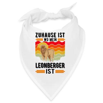 Zuhause ist wo mein Leonberger ist - Bandana - Weiß - Vorne