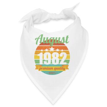 Geboren August 1982 40 Jahre 40er 40.Geburtstag - Bandana - Weiß - Vorne
