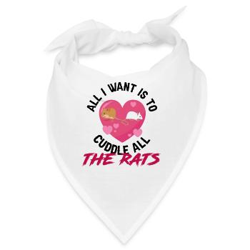 Rat Cuddling Rodent Cuddle Rat Lovers - Bandana - Weiß - Vorne