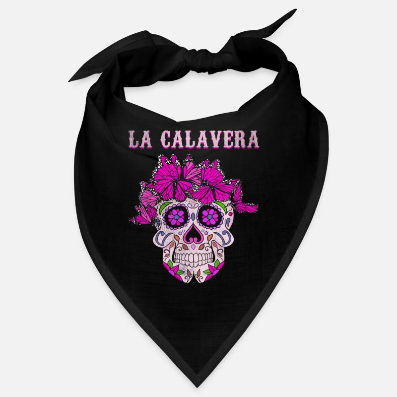 Bone Butterfly Sugar Skull Muertos Day Halloween Bandana