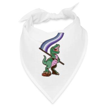LGBTQ-Flagge - Dinosaurier-Butch-Lesbe - Bandana - Weiß - Vorne