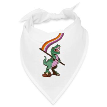 LGBTQ-Flagge - Dinosaurier-Lesbe - Bandana - Weiß - Vorne