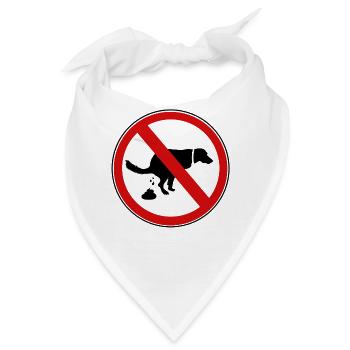 Hundehaufen Verboten - Bandana - Weiß - Vorne
