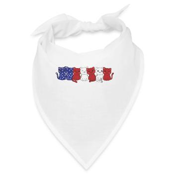 Katze für den vierten Juli USA Flagge Katzen - Bandana - Weiß - Vorne