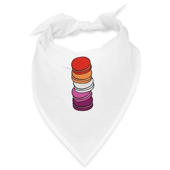 Lesbian Flag Genderfluid Pride LGBTQ Macaron - Bandana - Weiß - Vorne
