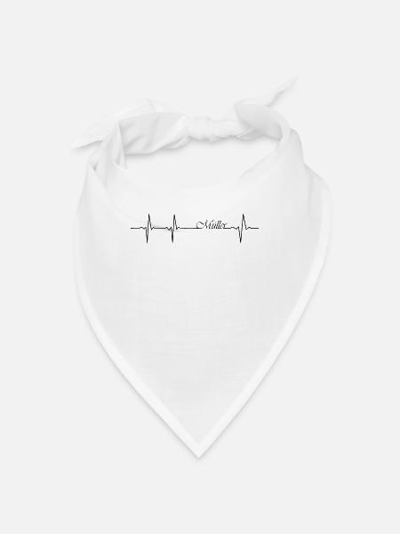Müller Herzschlag Familie Nachname Geschenk - Bandana - Weiß
