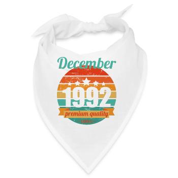 Geboren December 1992 30 Jahre 30er 30.Geburtstag - Bandana - Weiß - Vorne