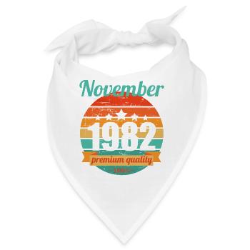 Geboren November 1982 40 Jahre 40er 40.Geburtstag - Bandana - Weiß - Vorne