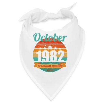 Geboren October 1982 40 Jahre 40er 40.Geburtstag - Bandana - Weiß - Vorne