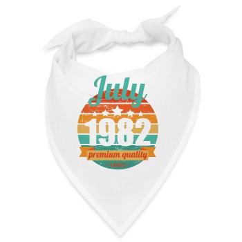 Geboren July 1982 40 Jahre 40er 40.Geburtstag - Bandana - Weiß - Vorne